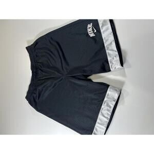 Nike Black Mesh Athletic Shorts with Silver Trim